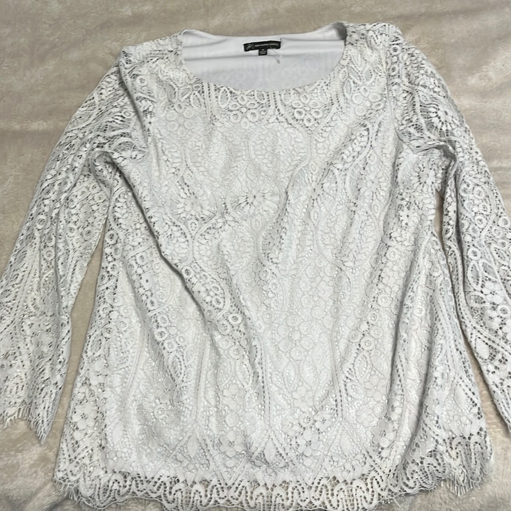 Long Sleeve white lace top